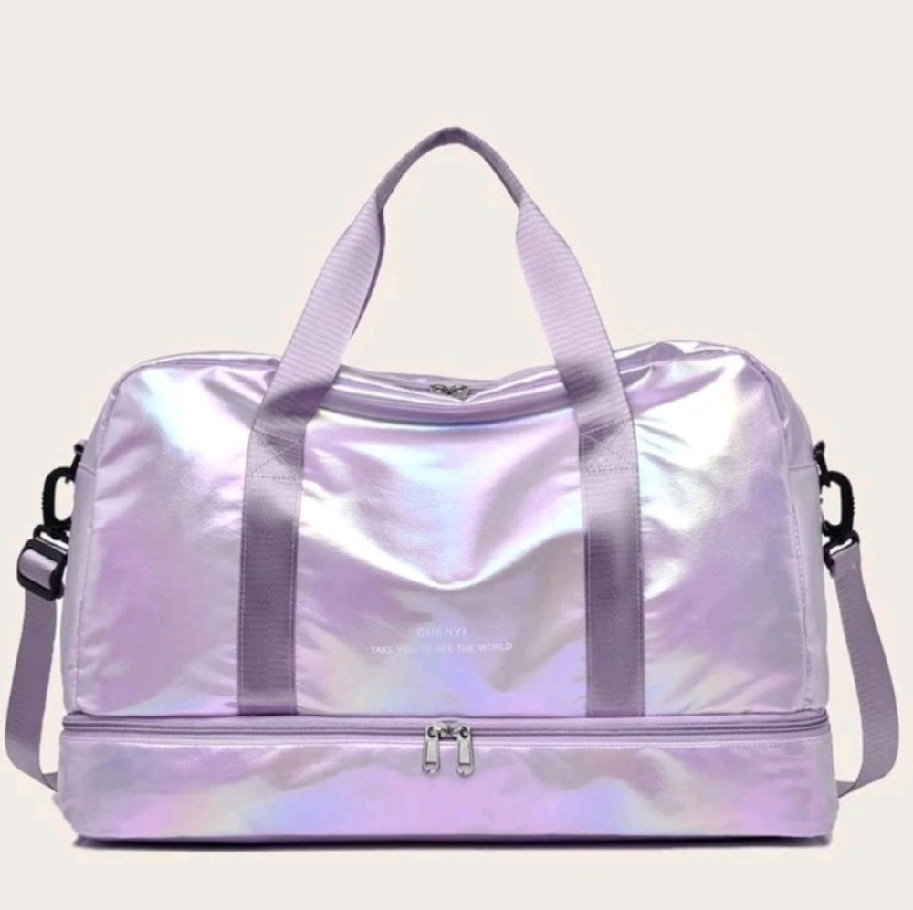 Irridescent extra large travel duffle